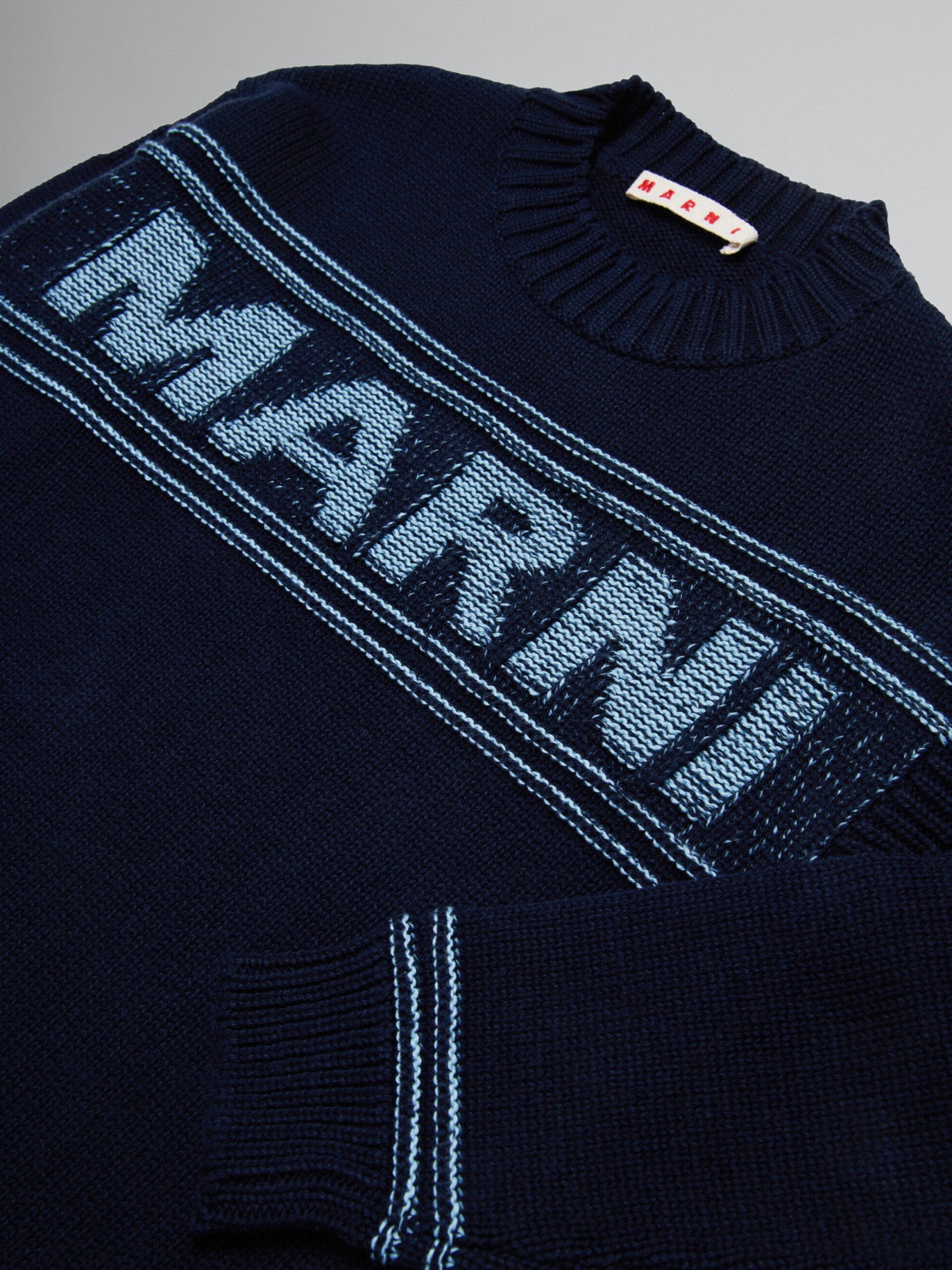 Marni Cotton-wool Blend Jumper In Black
