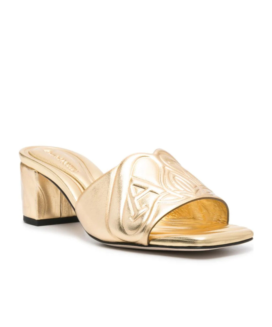 Alexander Mcqueen 55mm Leather Sandals In Nude