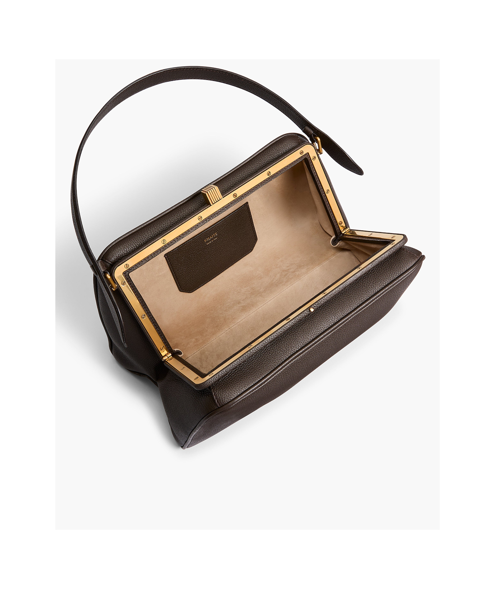 Khaite Cate Textured Leather Top Handle Bag In Black