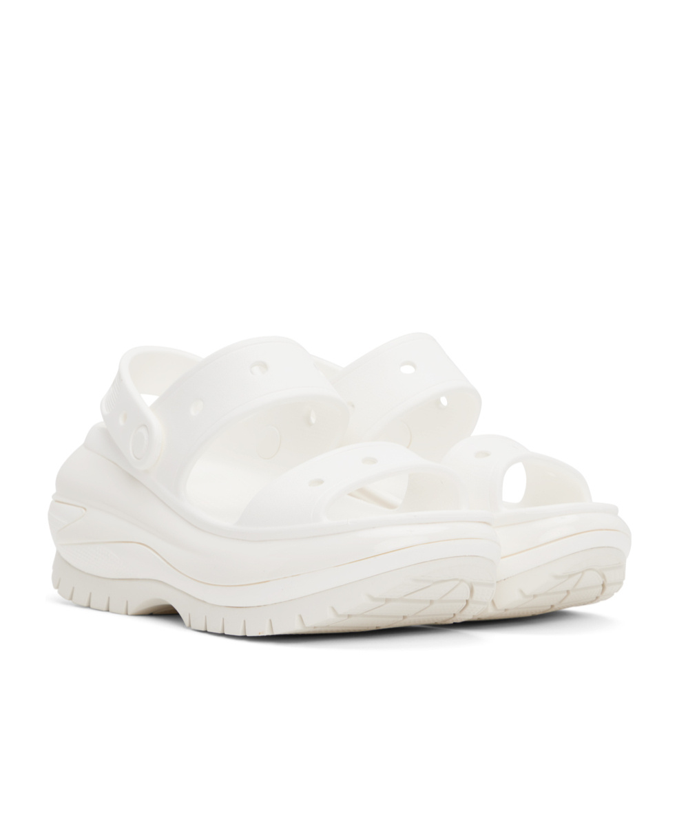 Crocs Logo Embossed High-heeled Sandals In White