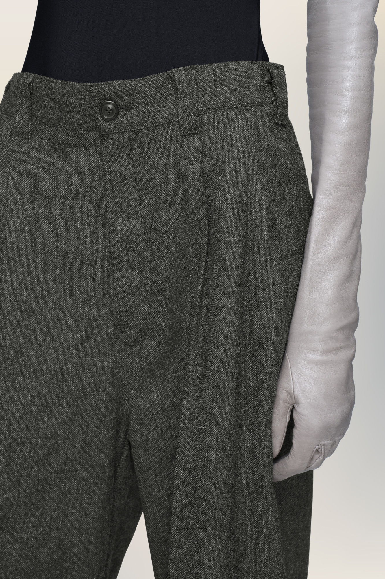 Maison Margiela Wide-leg Wool Trousers In Gray