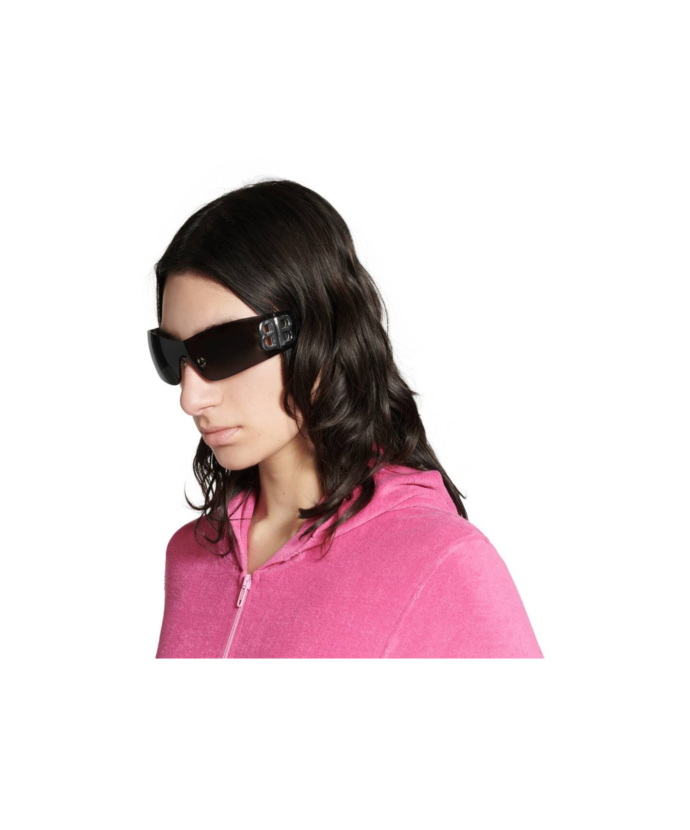 Balenciaga Shield Frame Logo Sunglasses In Black
