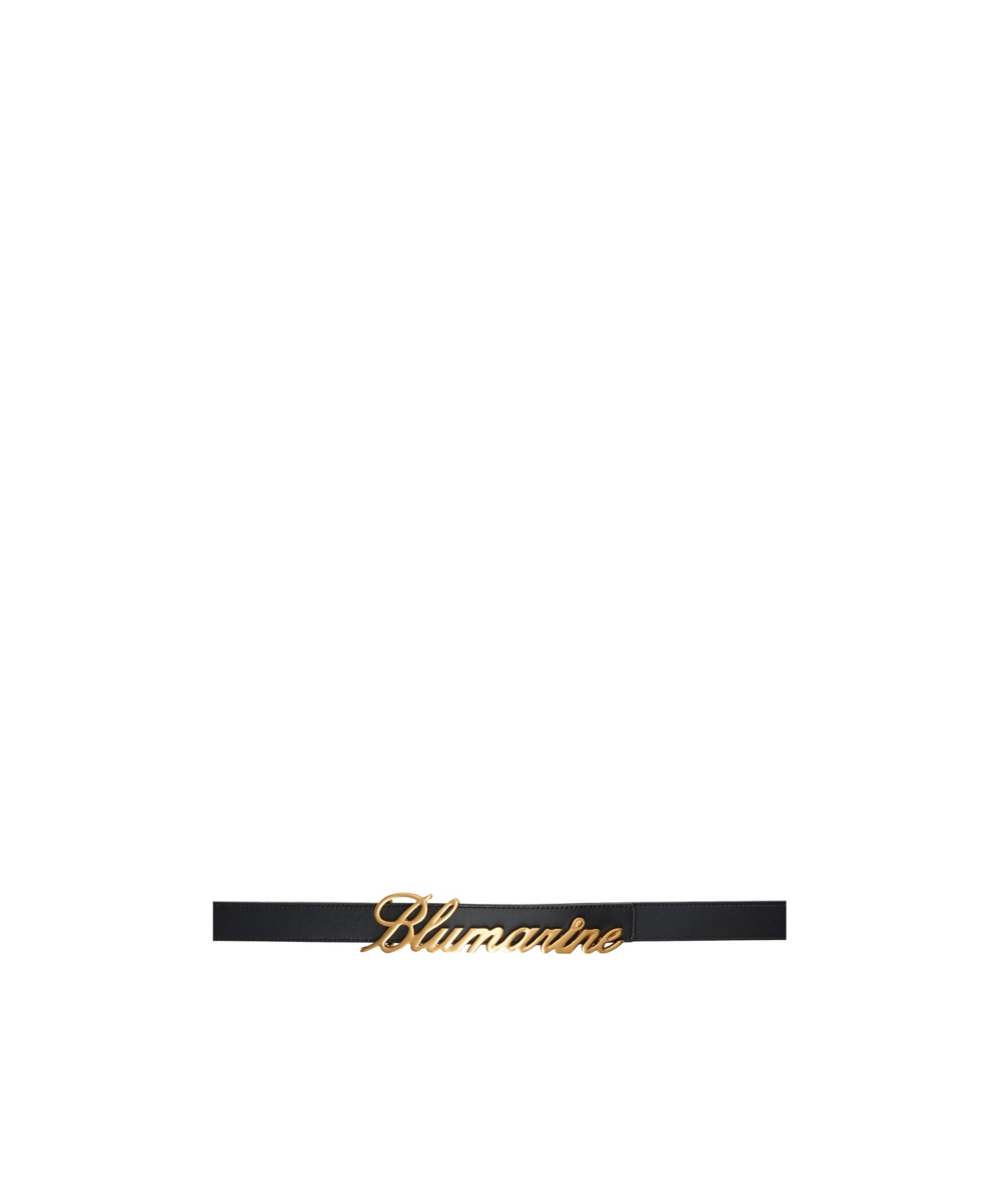 Blumarine Black Logo Belt In Black