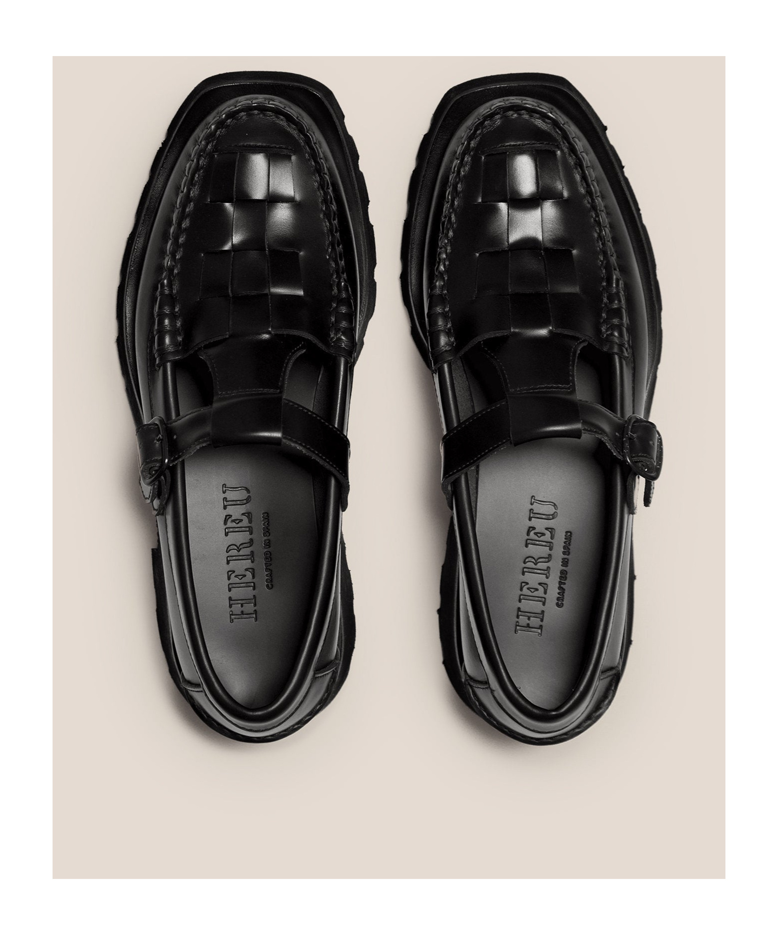 Shop Hereu Tread Sole T-bar Loafer
