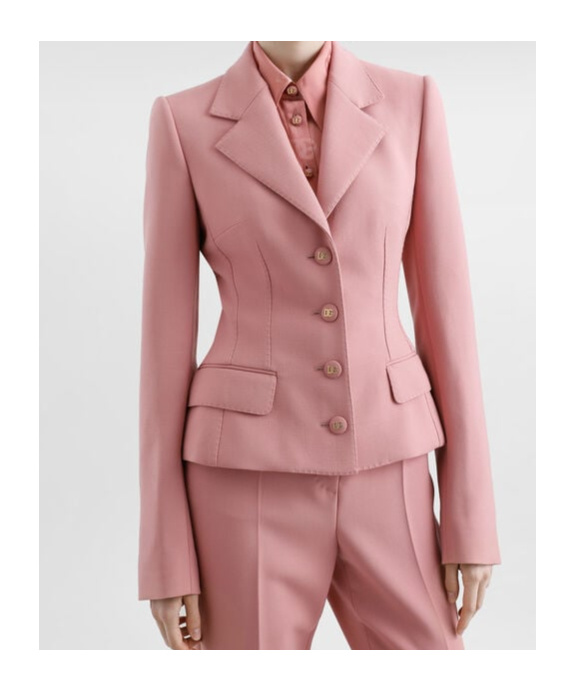 Dolce & Gabbana Single-breasted Wool Blazer In Pink