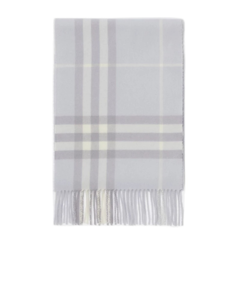 Burberry Womens Mist Check-print Cashmere Scarf In Gray