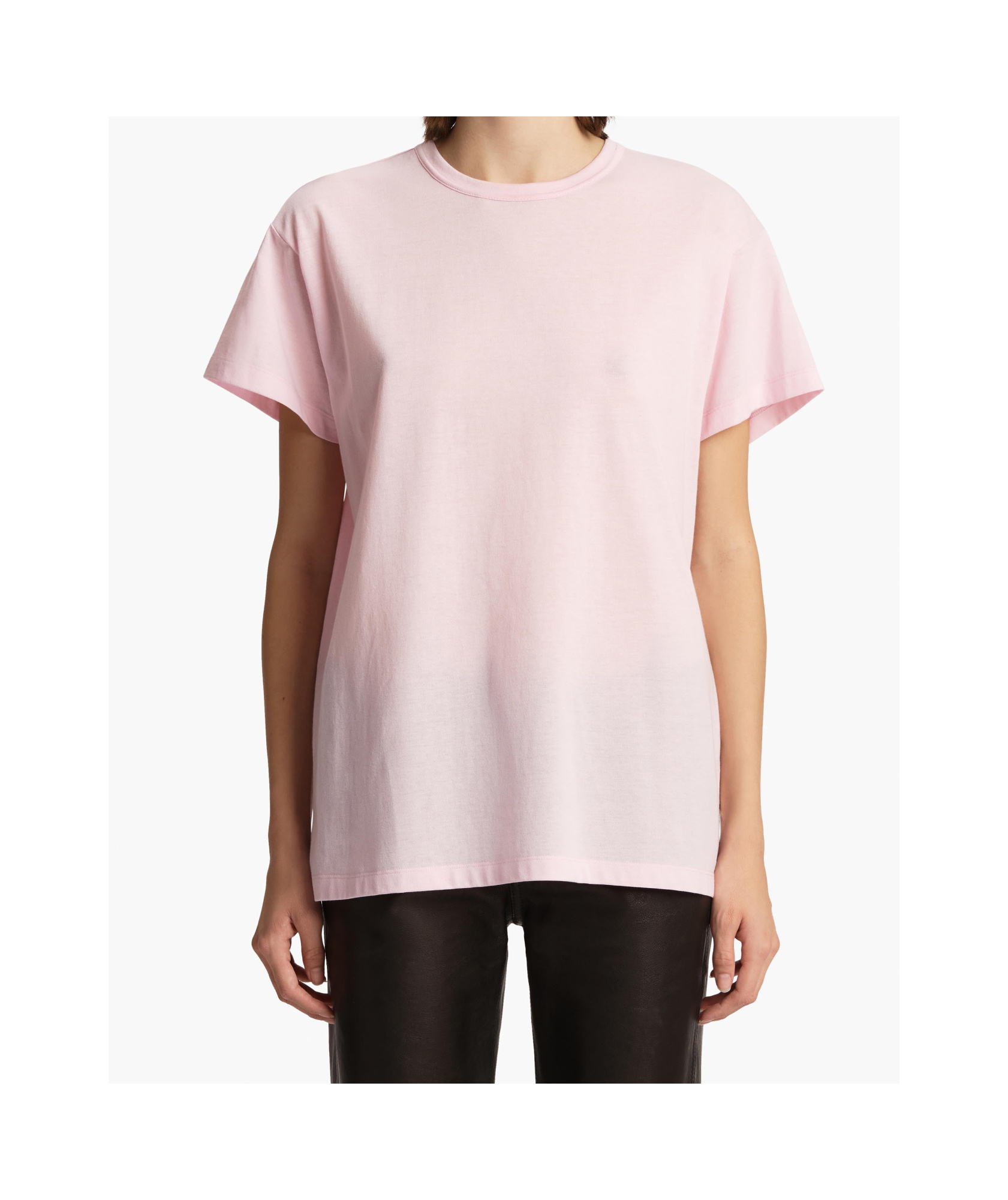 Khaite Maeve Cotton-blend Jersey T-shirt In Pink