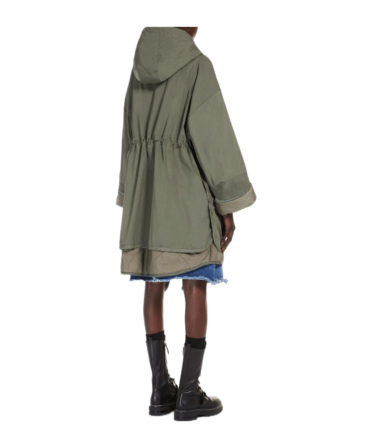 Weekend Max Mara Double-sided Waterproof Cotton Parka Coat In Gray