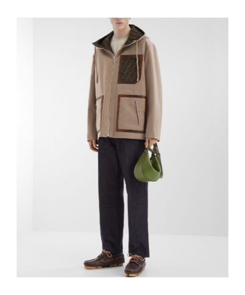 Shop Fendi Beige Fabric Parka In Nude