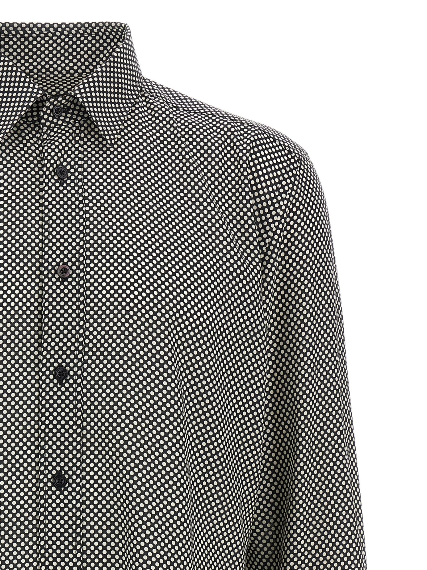 Tom Ford Black Polka Dot Lyocell Shirt In Gray