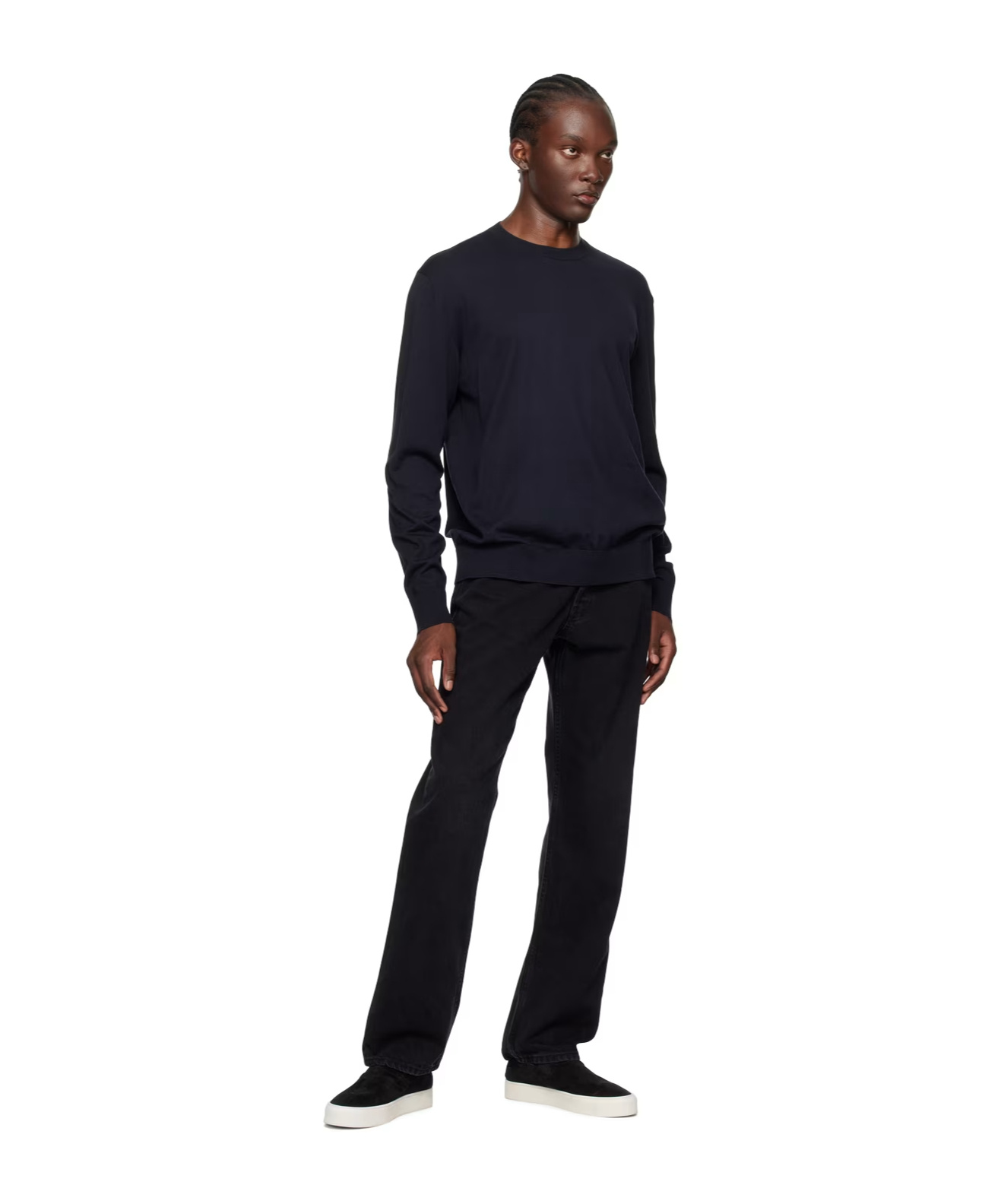 The Row Breno Knitted Sweater In Black