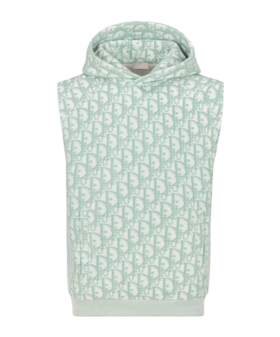 Dior Oblique Hooded Sleeveless Hoodie In Green