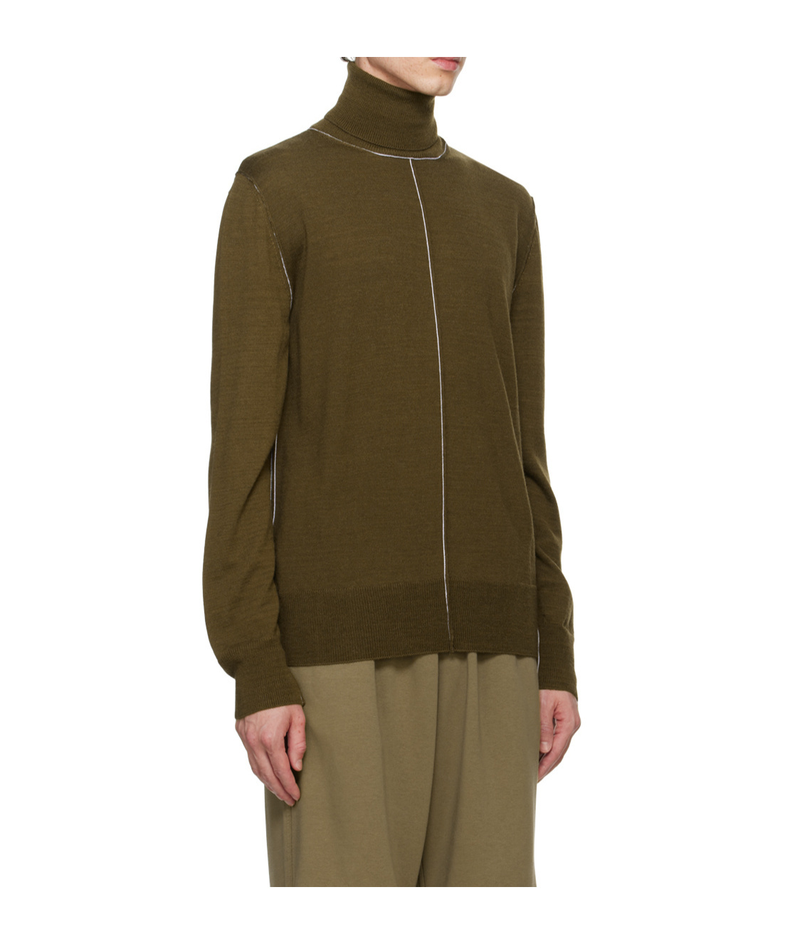 Mm6 Maison Margiela Raised-seam Sweater In Green