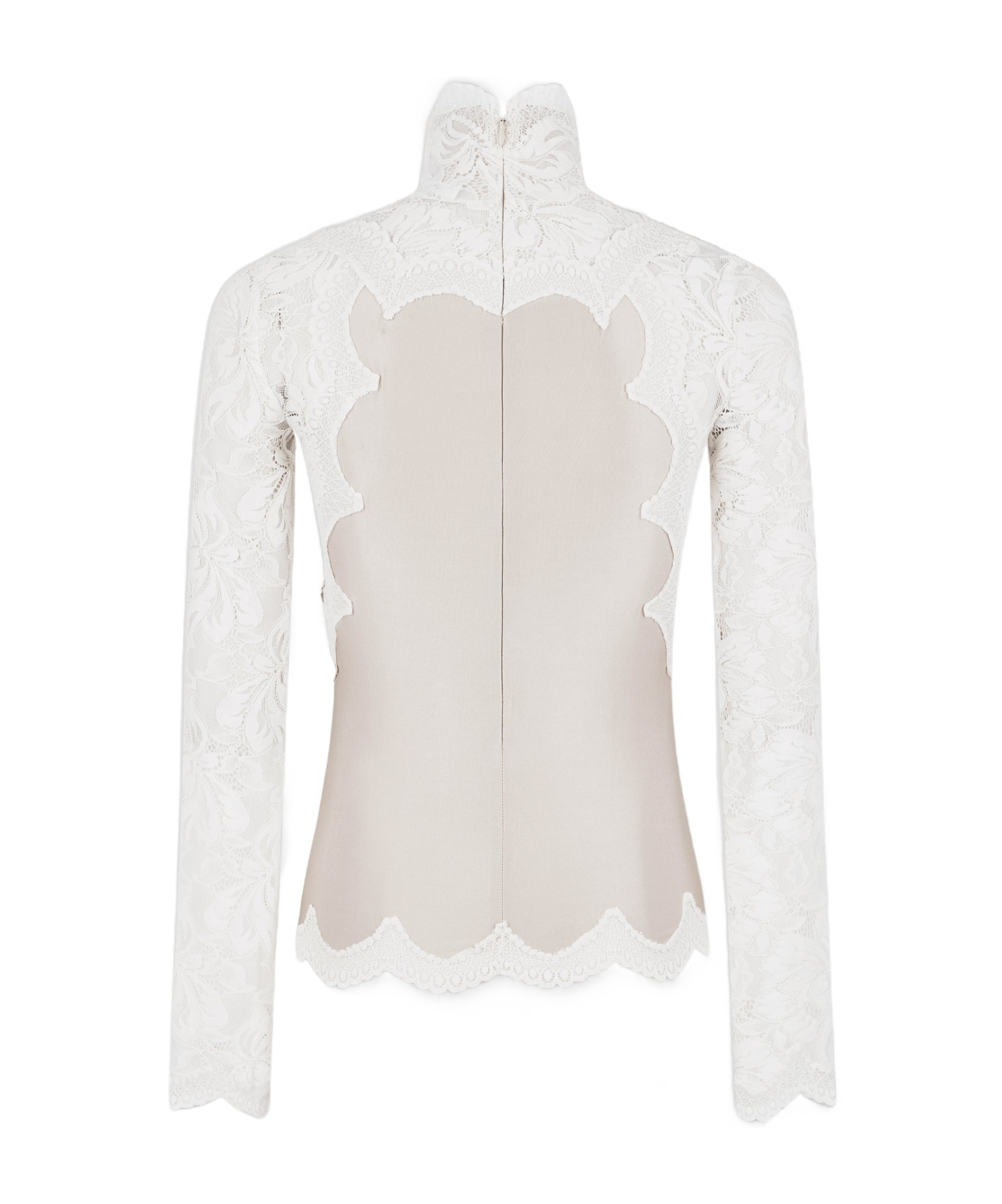 Shop Rabanne Long-sleeve Lace Top In White
