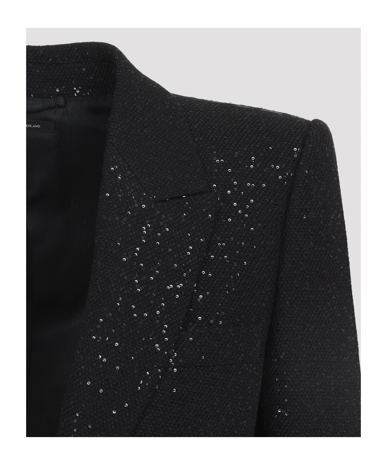 Tom Ford Sequined Single Breasted Jacket In Black