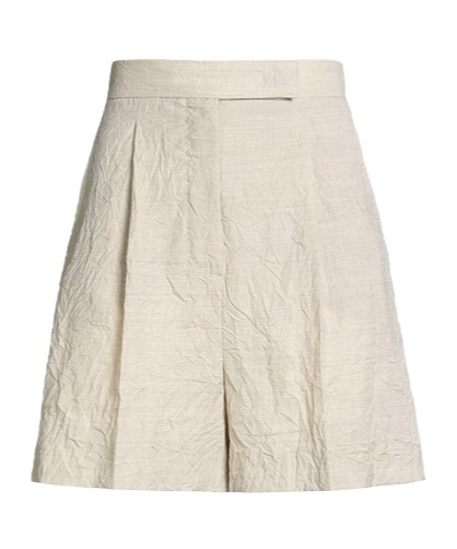 Max Mara Pleated Bermuda Shorts In Nude