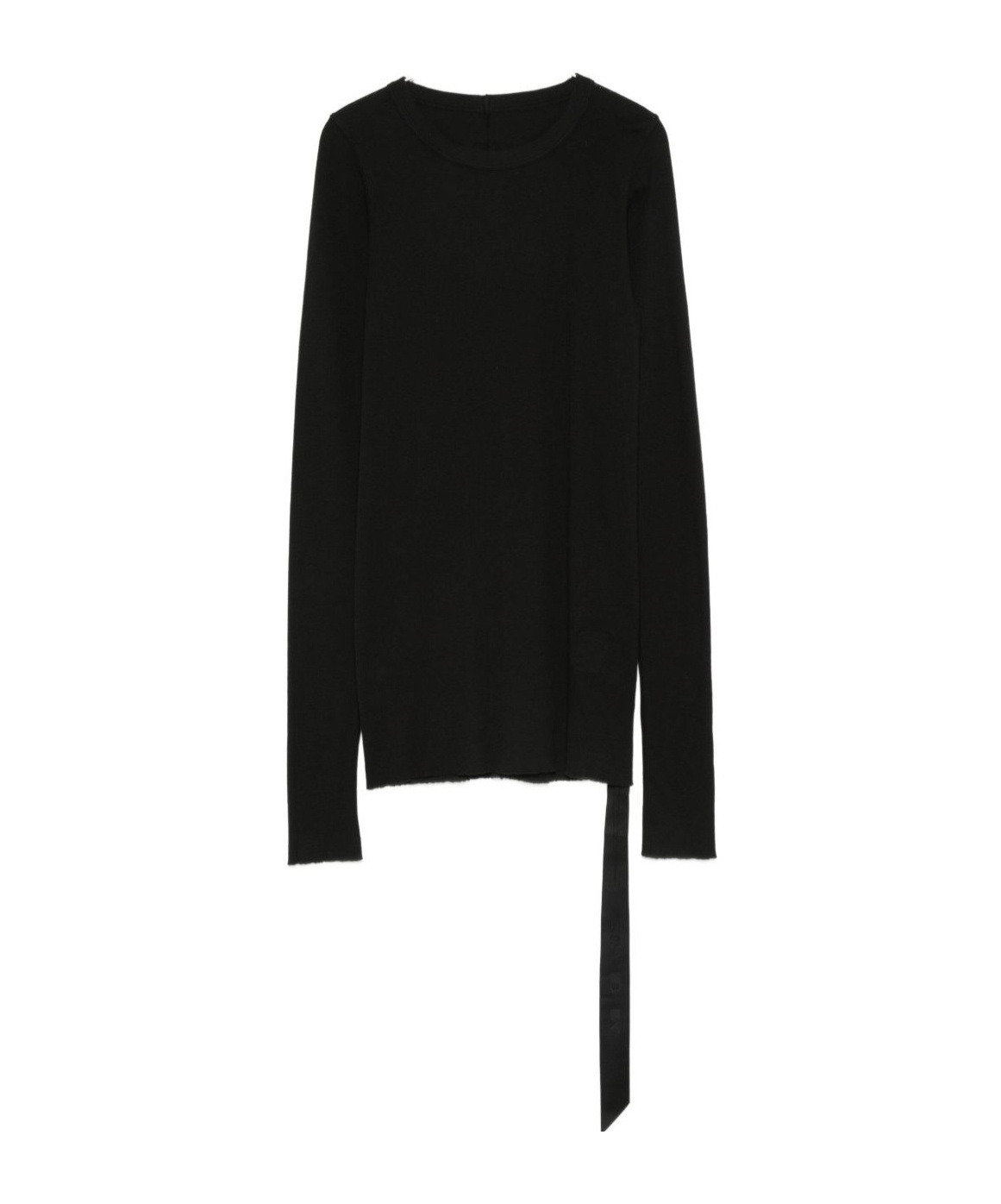 Rick Owens Drkshdw Long Sleeve Ribbed Top With Asymmetric Detail In Black