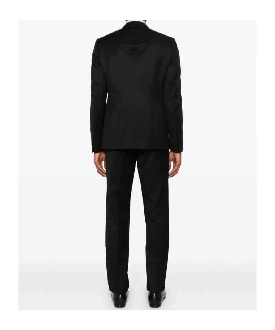 Zegna Long-sleeved Blazer And Trousers Set In Black