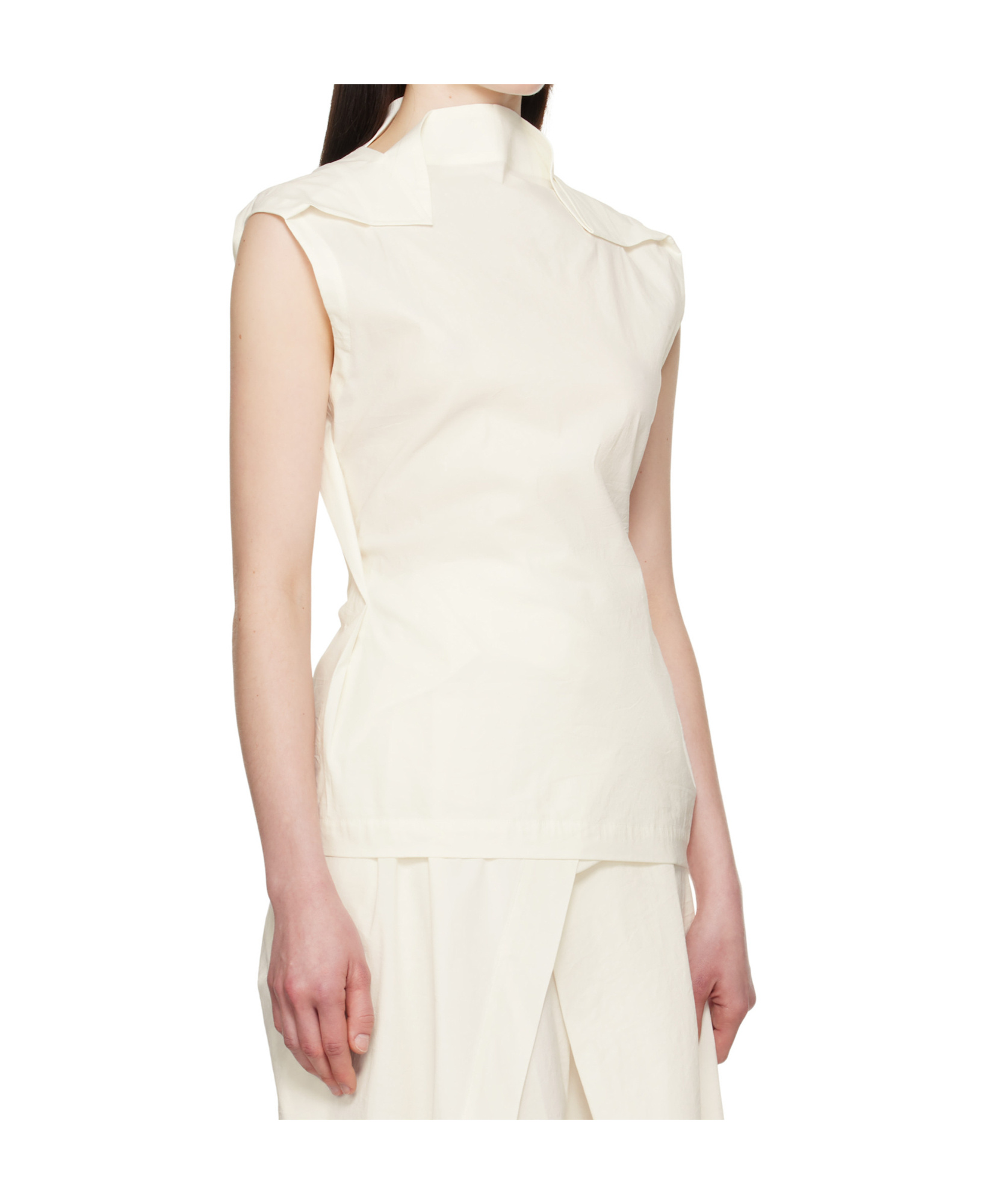 Issey Miyake Off-white Ample Top In White