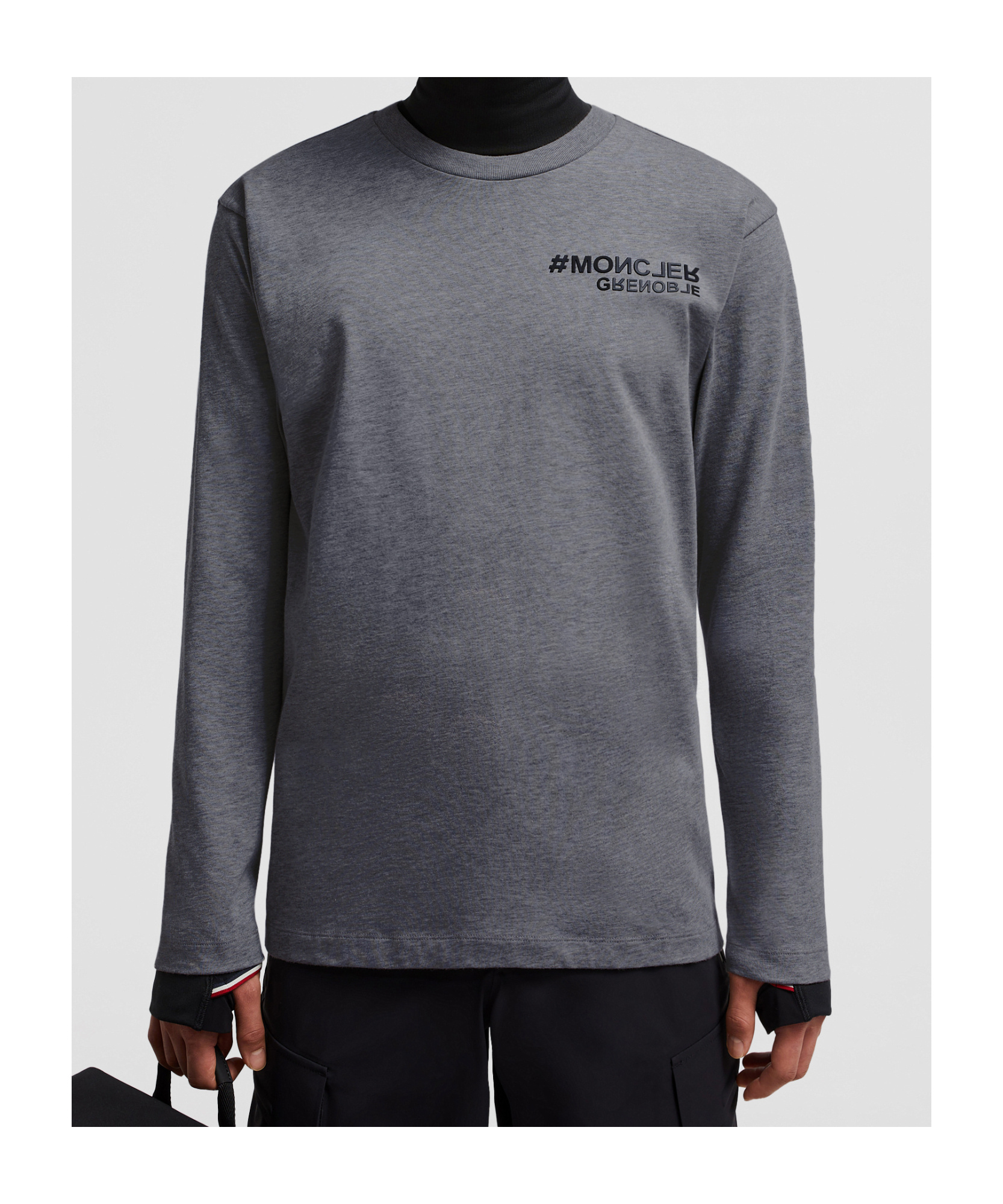 Moncler Long-sleeved T-shirt In Gray