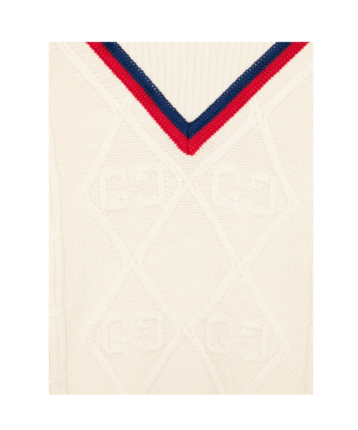 Gucci Sylvie Web-detail Sweater In White