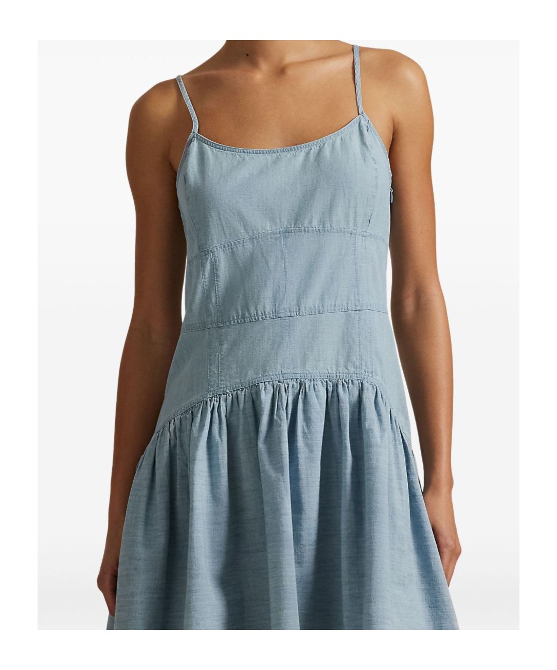Polo Ralph Lauren Cotton Chambray Sleeveless Dress In Animal Print