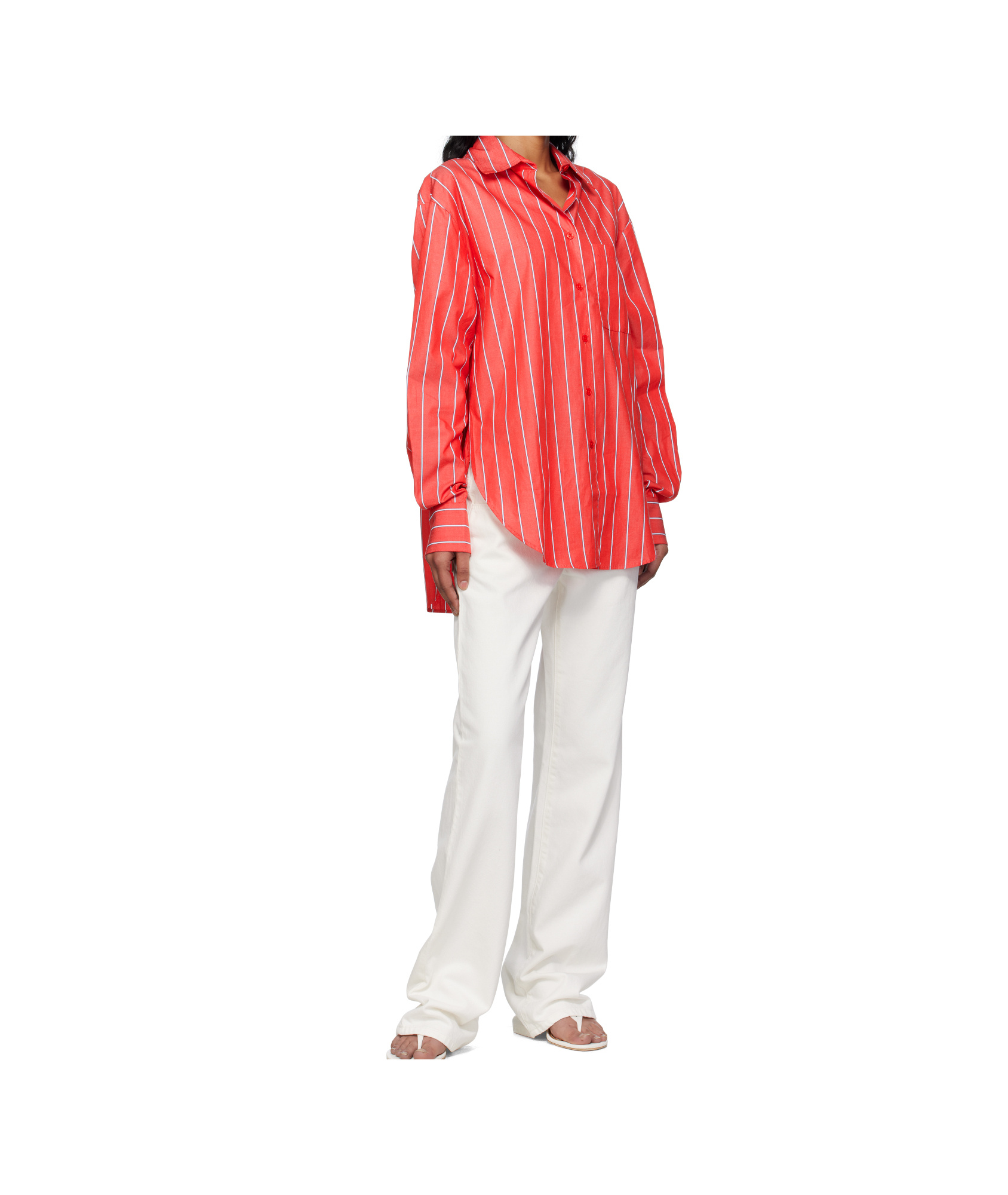 The Frankie Shop Lui Striped Cotton Poplin Shirt In Multi