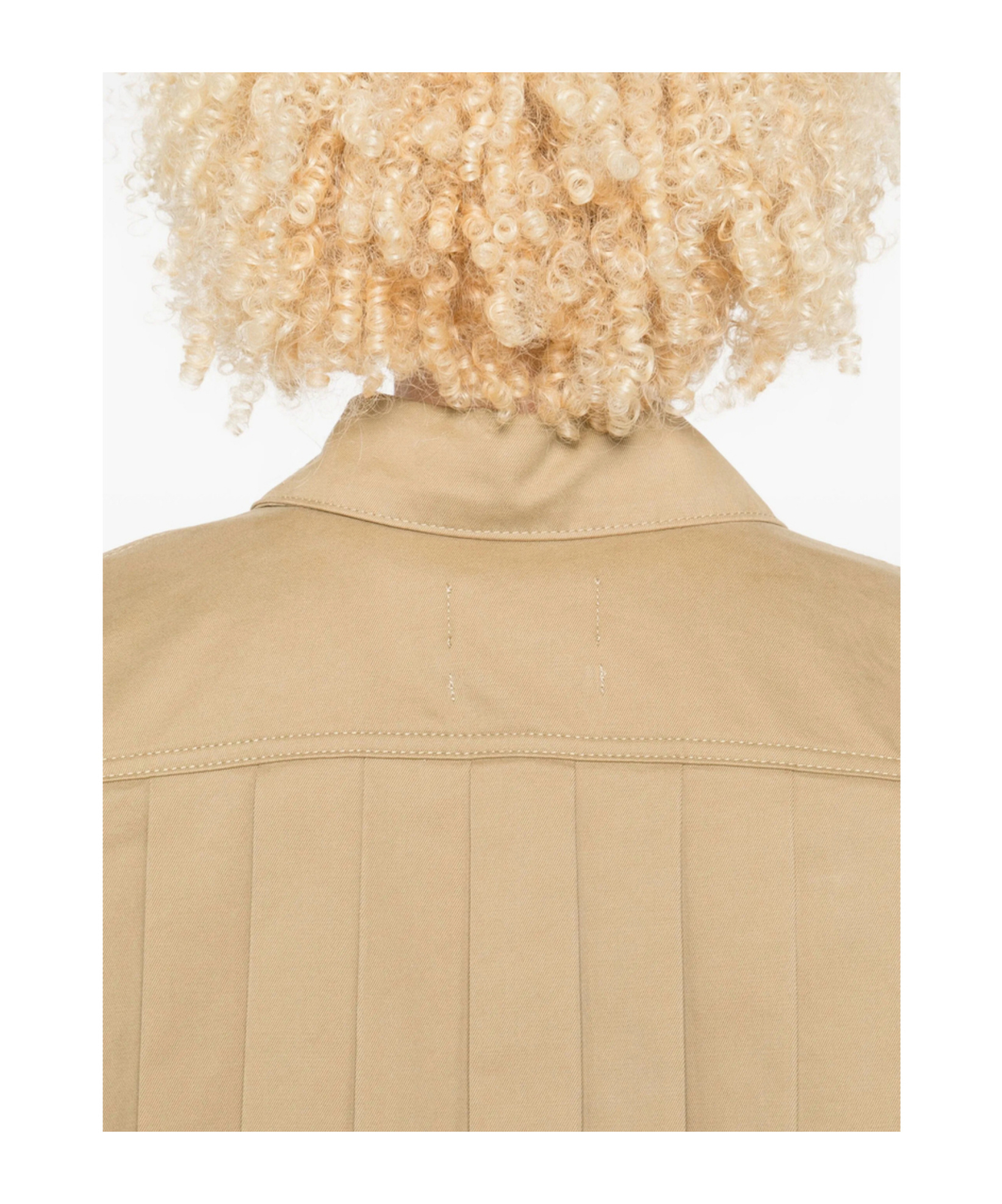 7 For All Mankind Pleated-back Cotton Shirt In Brown