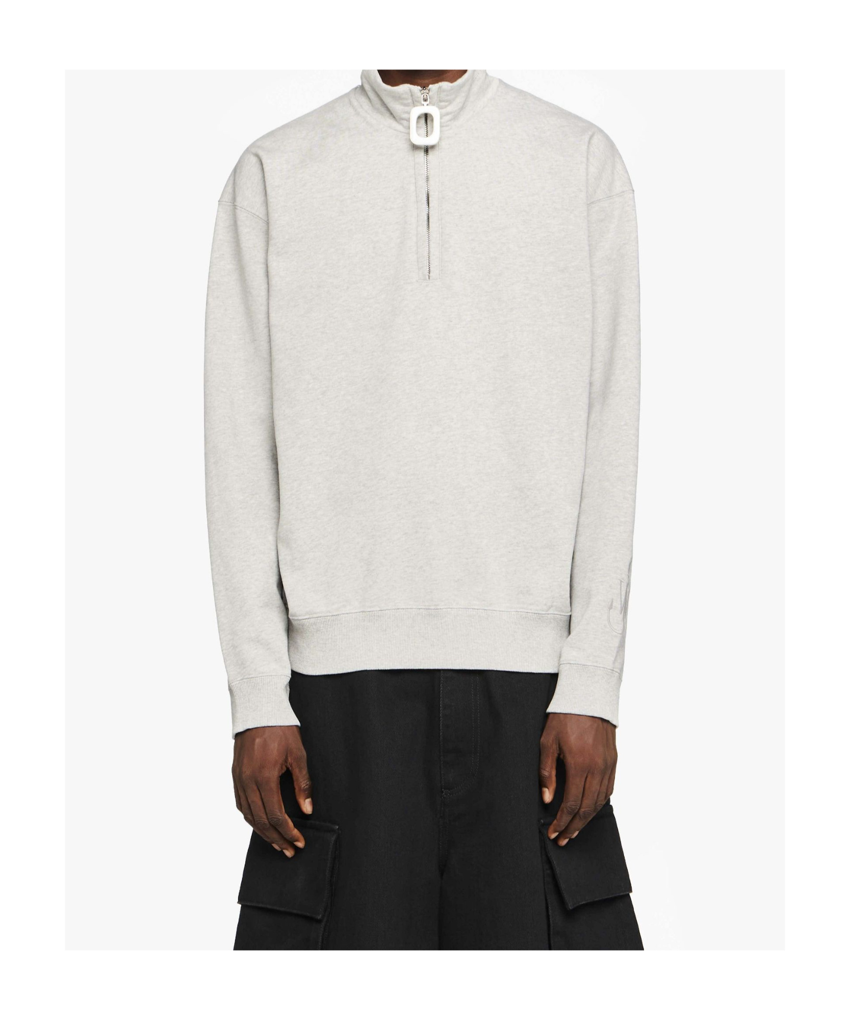 Jw Anderson Sweatshirt With Half Zip In White