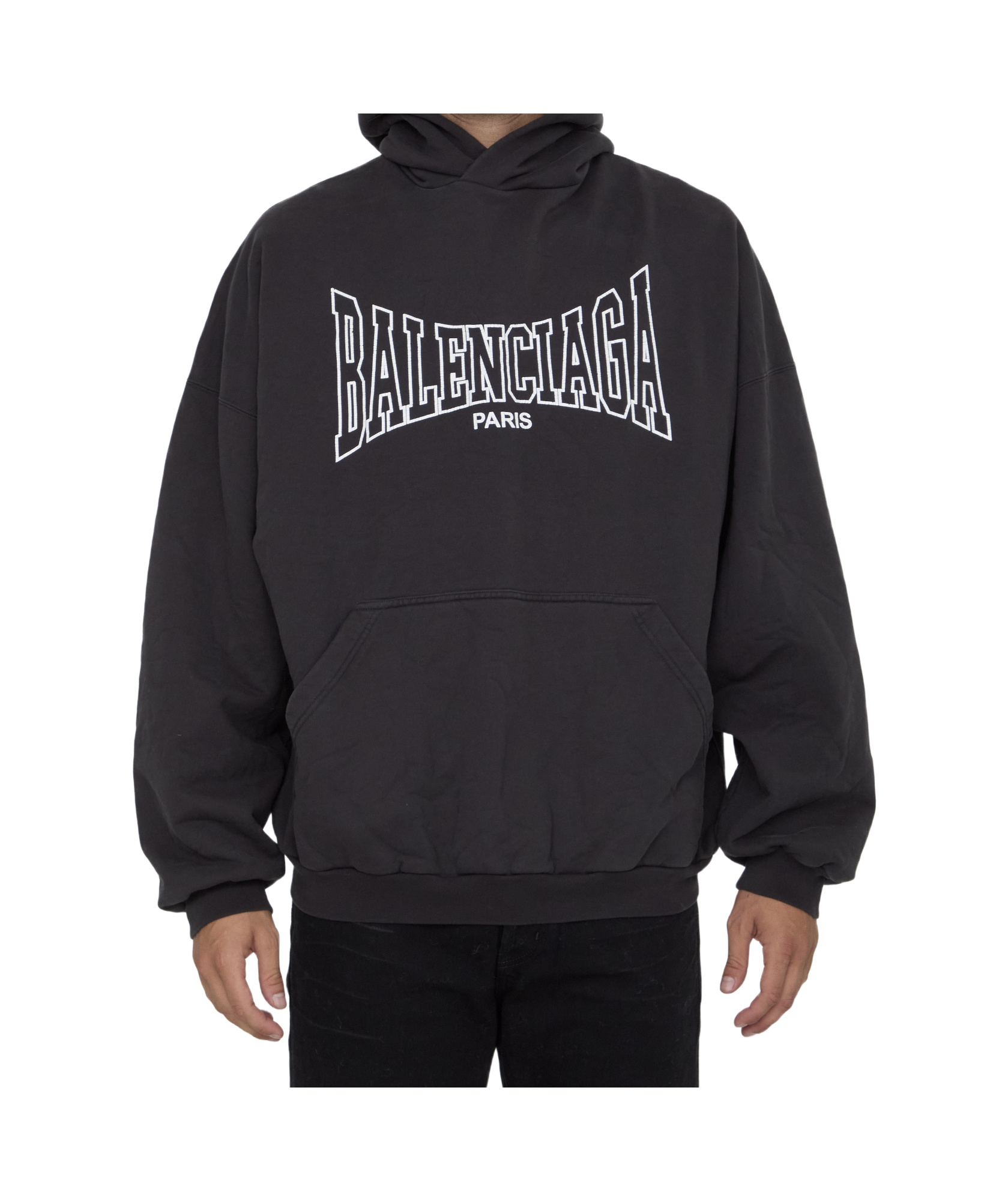 Balenciaga Logo-print Hoodie In Black