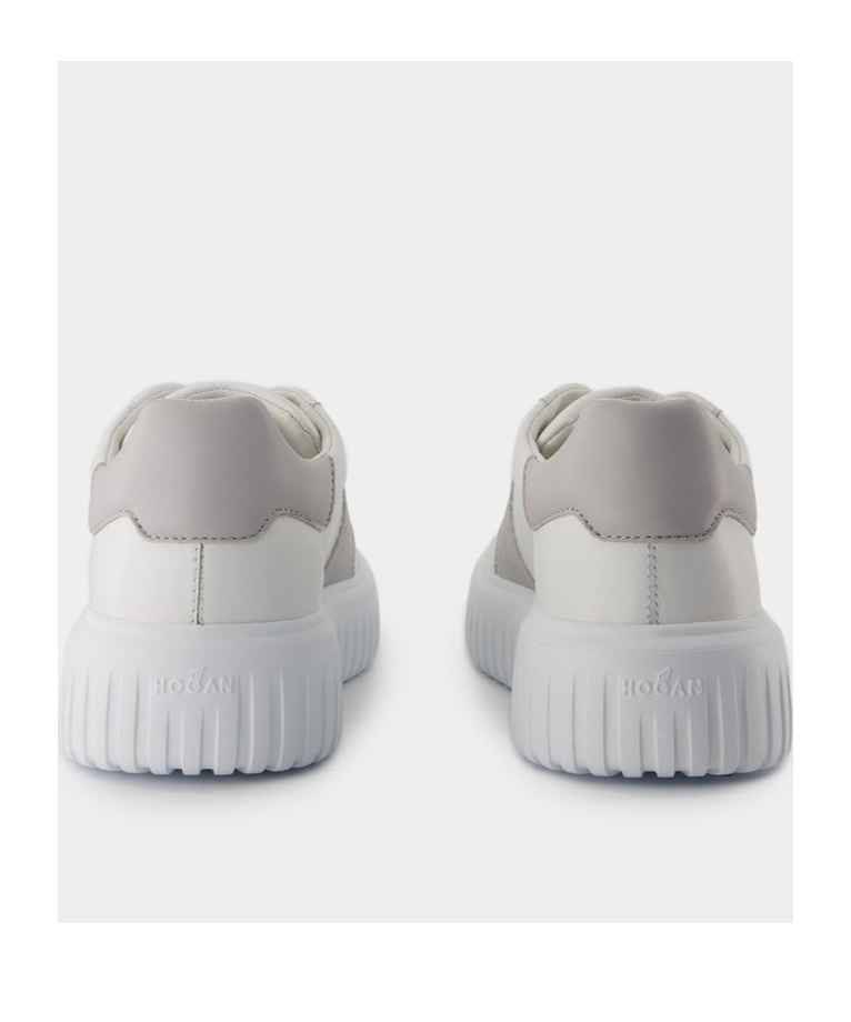 Hogan H-stripes Leather Sneakers In White