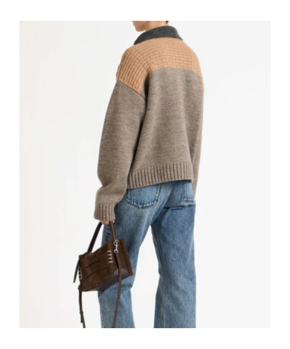 Jw Anderson Womens House Polo Jumper In Beige Melange In Multi
