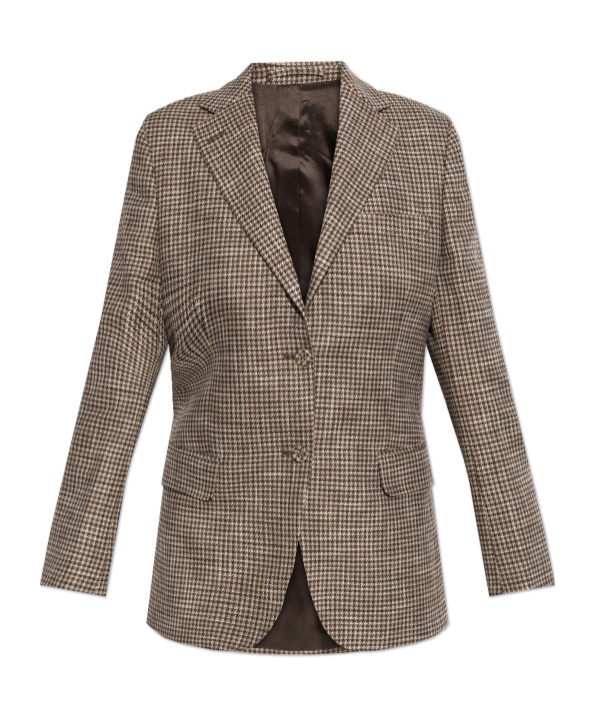 Shop Officine Generale Houndstooth-pattern Blazer In Gray