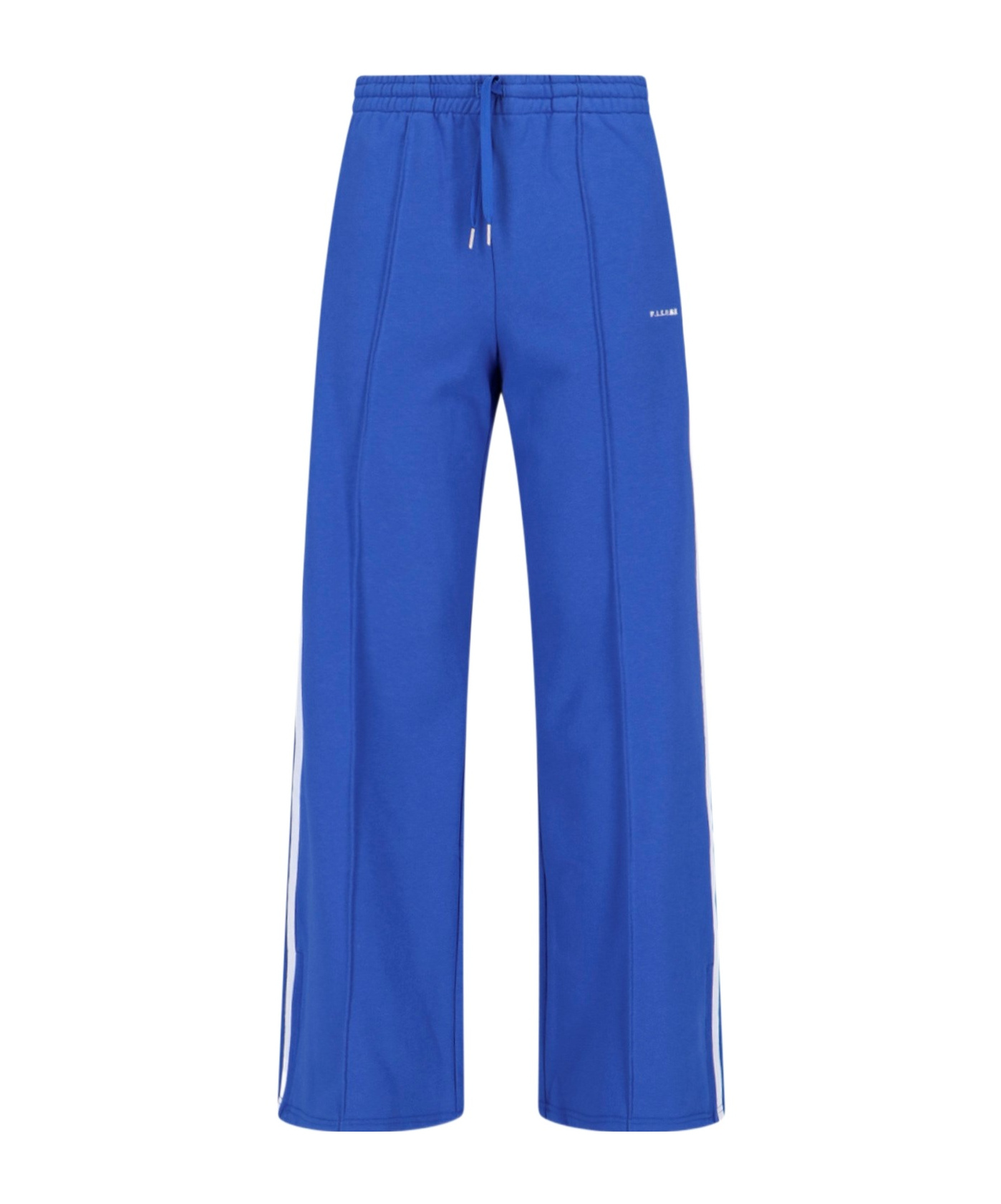 Shop P.a.r.o.s.h Side Striped Logo Casual Pants In Blue