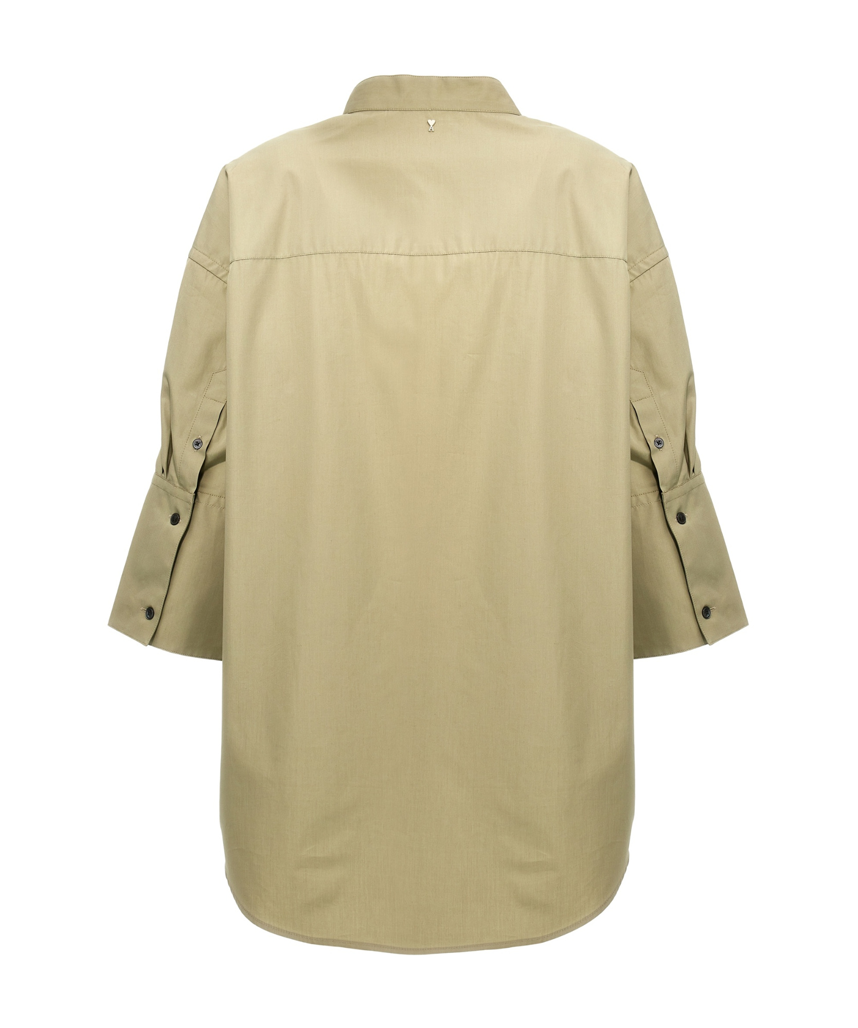 Ami Alexandre Mattiussi Ami Button-up Curved Hem Shirt In Nude