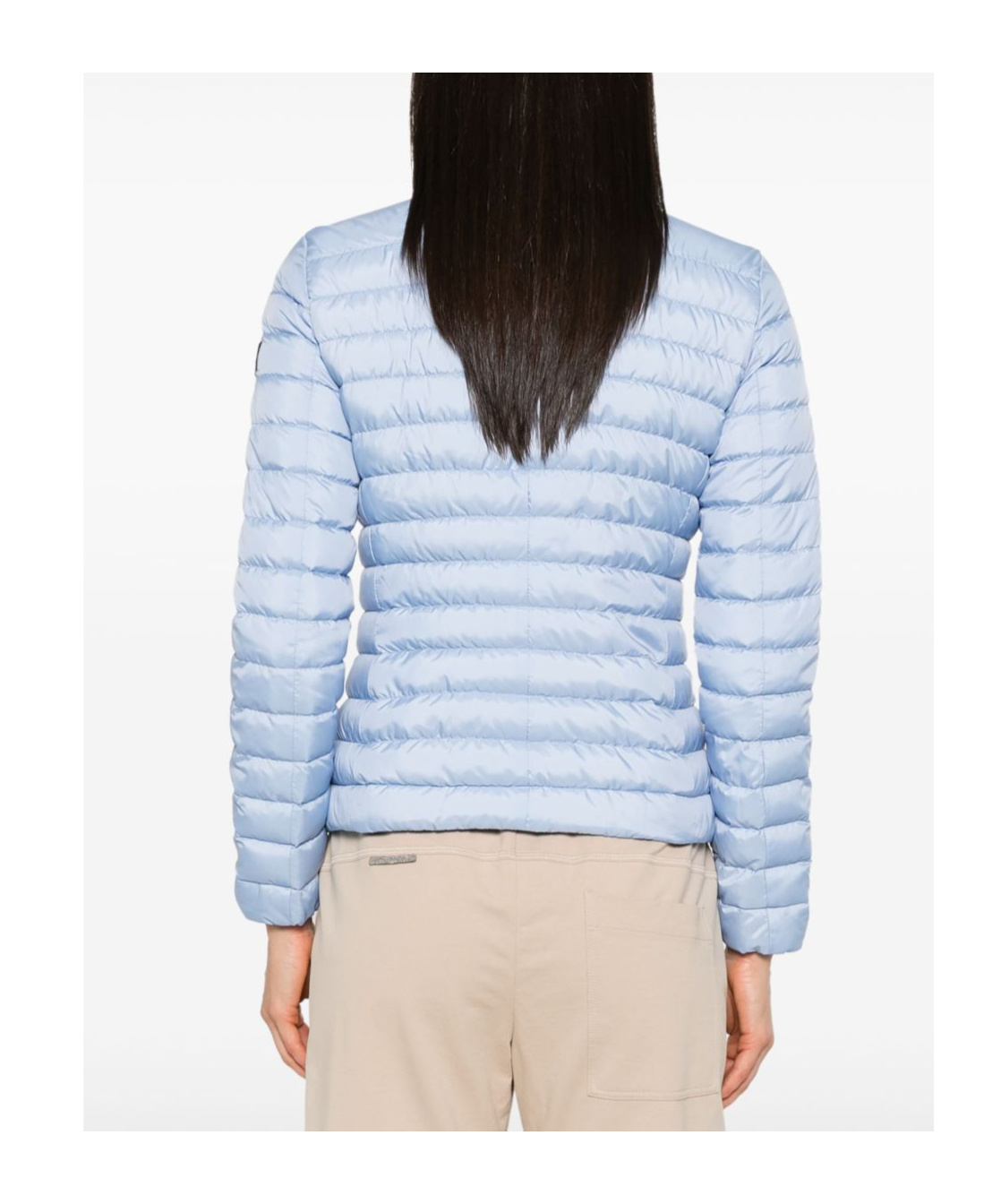Peuterey Quilted Silver Jacket With Stand-up Collar In Blue