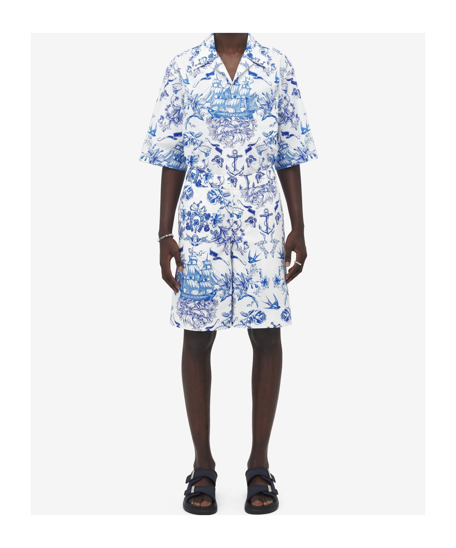Alexander Mcqueen Sailor Tattoo Shorts In White