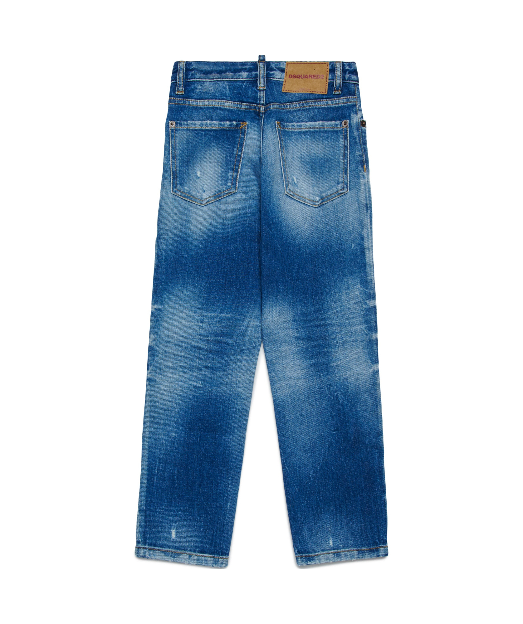 Shop Dsquared2 Straight Jeans With Rips In Blue