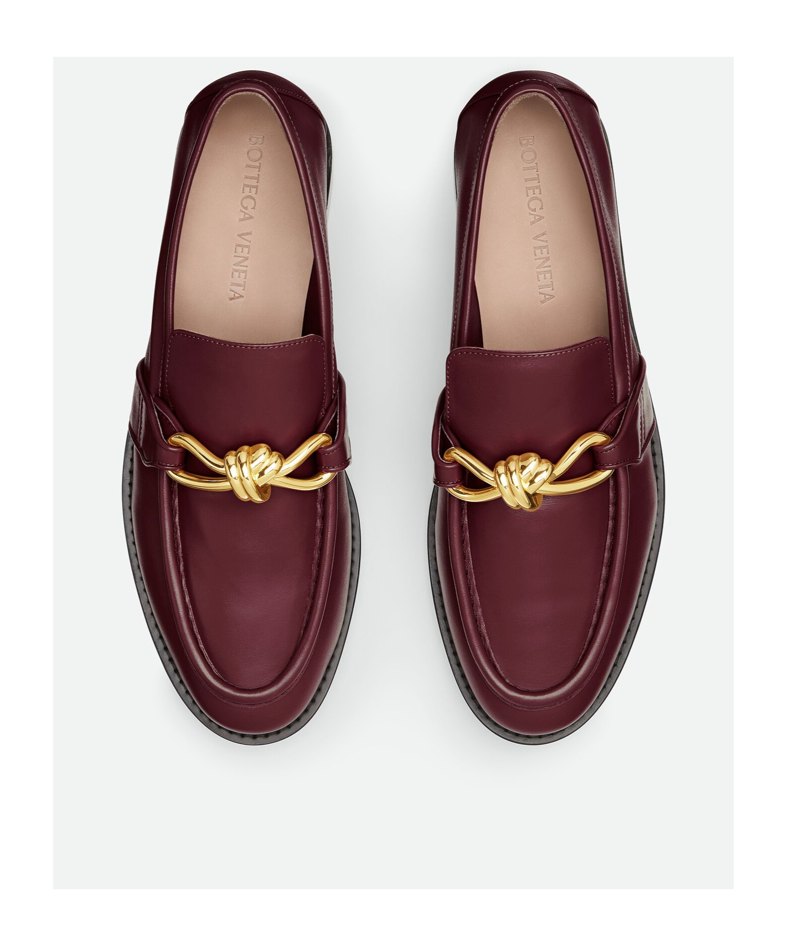 Bottega Veneta Barolo Brown Leather Astair Metallic Knot Loafer In Brown
