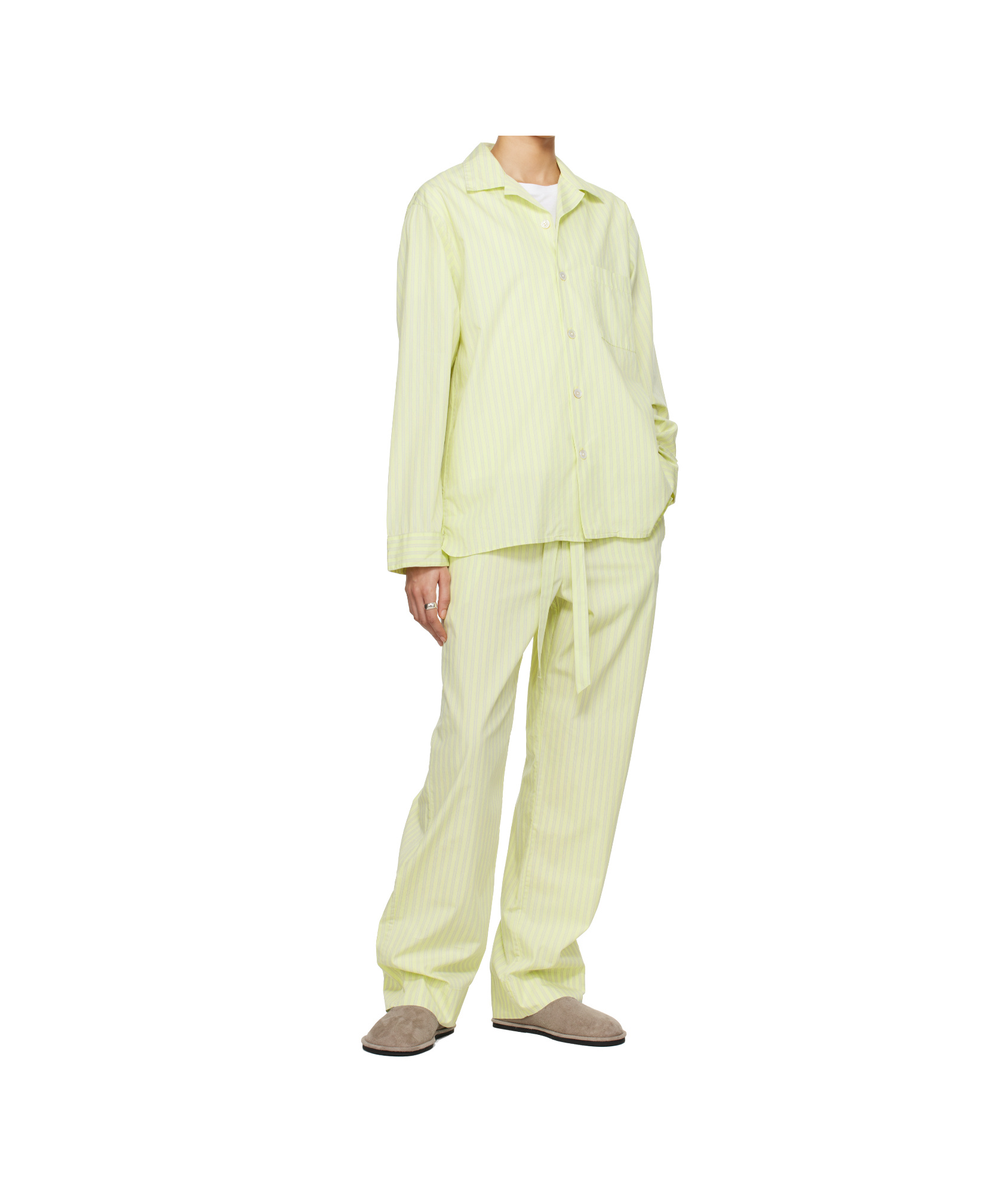Tekla X Auralee Collaboration Pajama Pants In Yellow