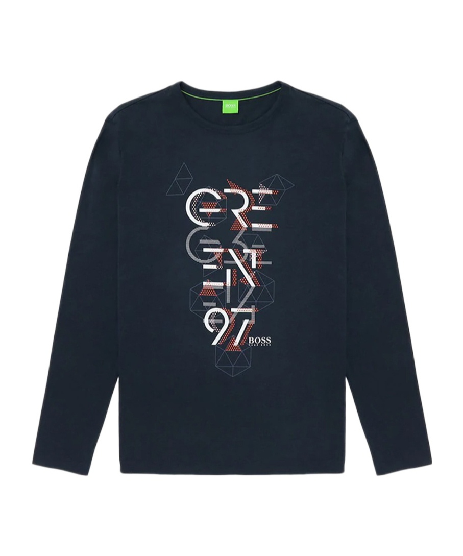 Hugo Boss Round Collar And Long-sleeved T-shirt In Black
