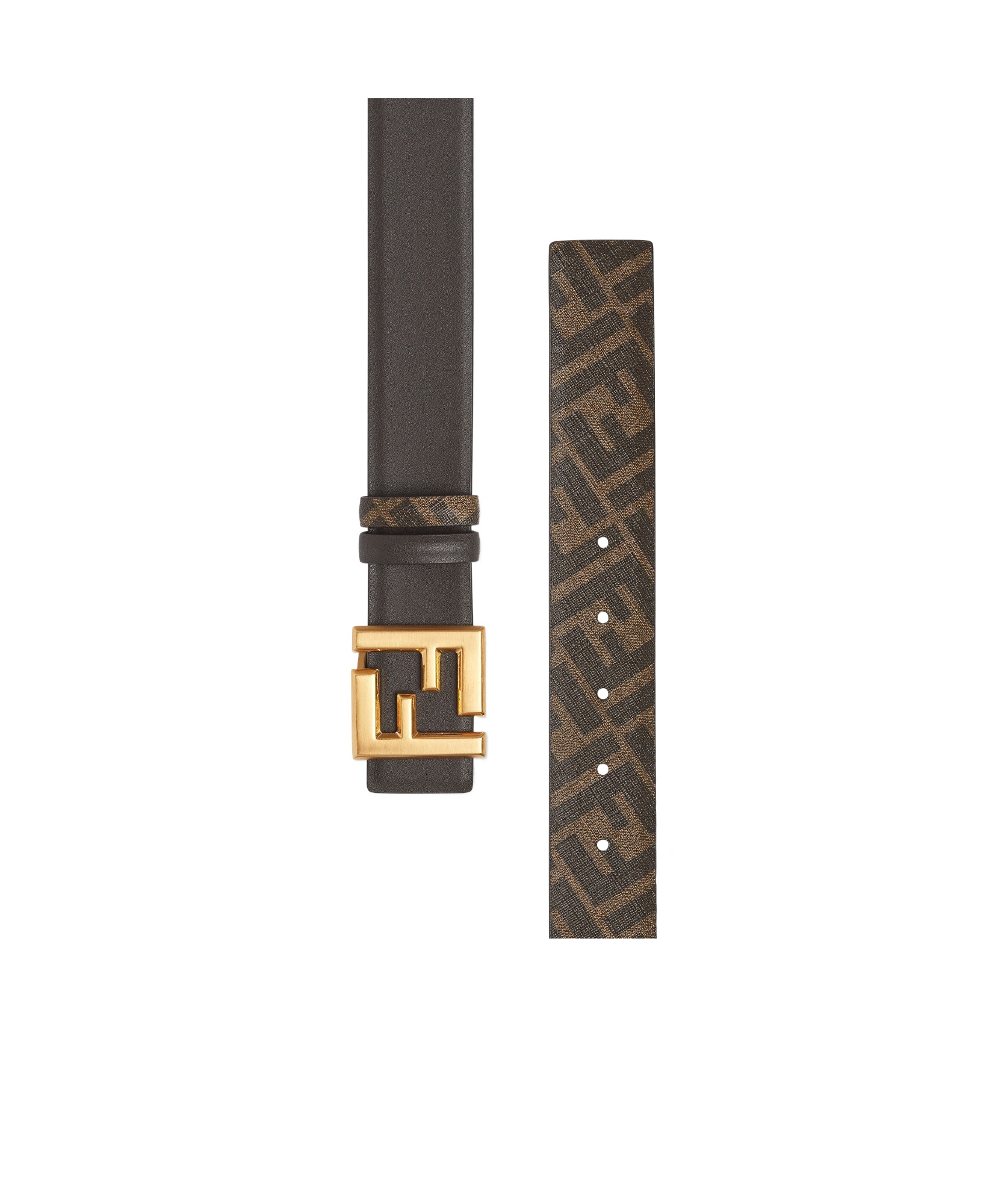 Fendi Reversible Ff-pattern Belt In Black