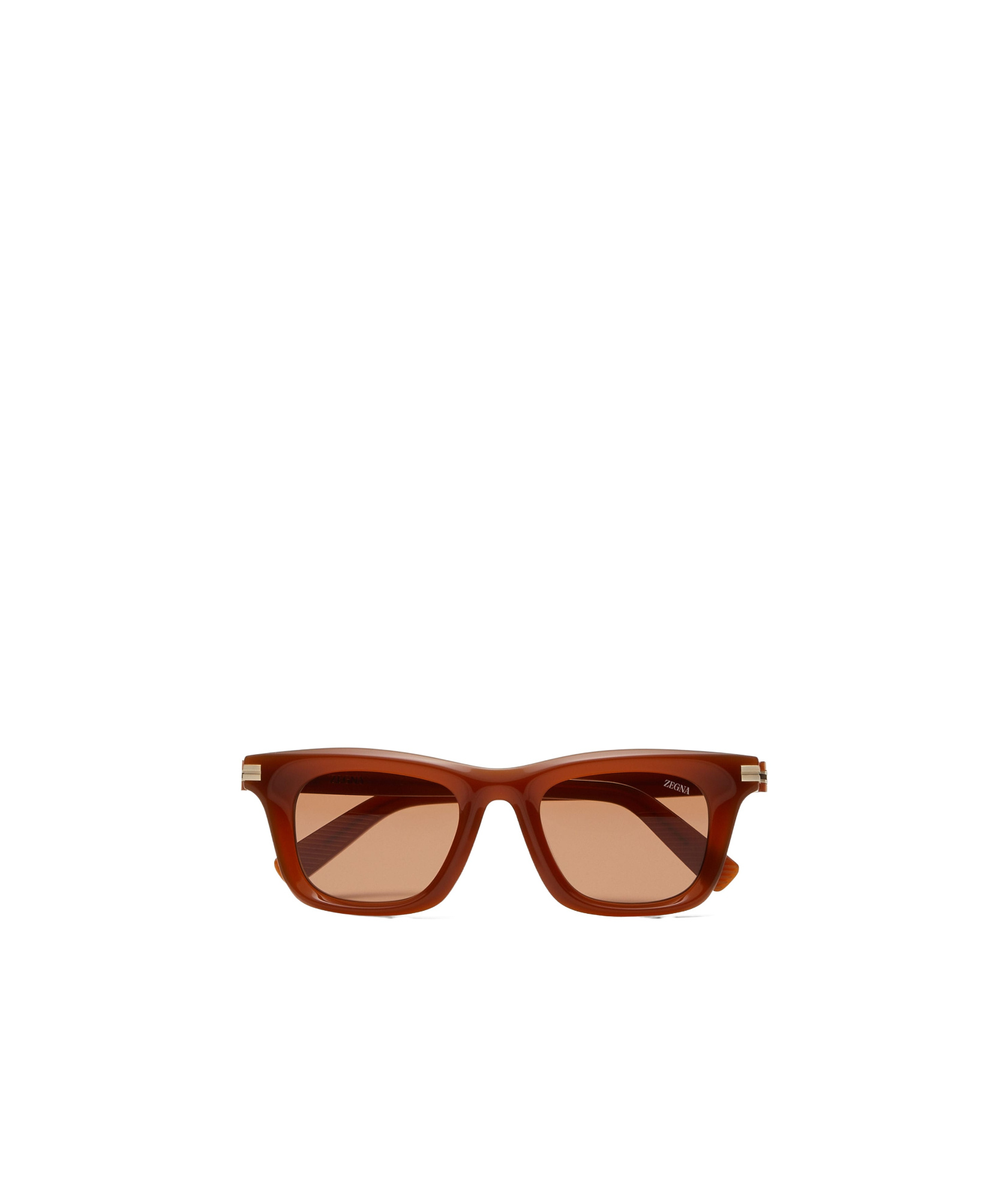 Zegna Rectangular Sunglasses In Brown