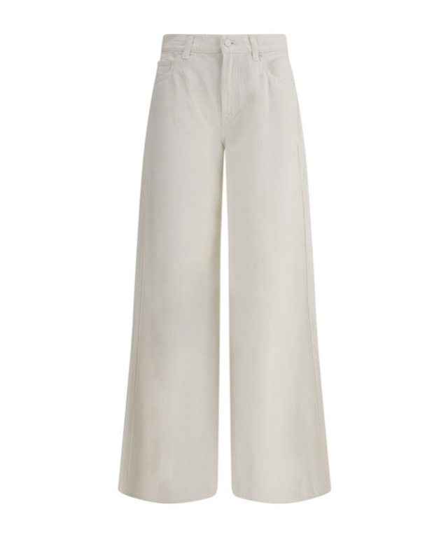 7 For All Mankind Willow Wide Leg Linen Blend Jeans In Gold
