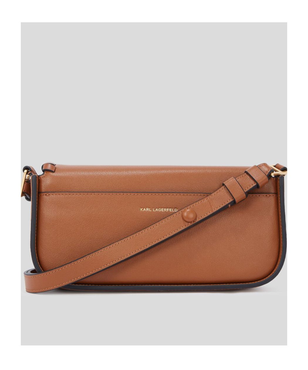Karl Lagerfeld Signature Crossbody Bag In Brown