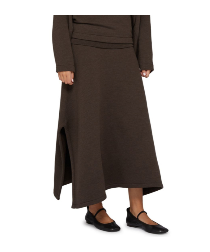 Lemaire Side-slit Waistband Skirt In Brown