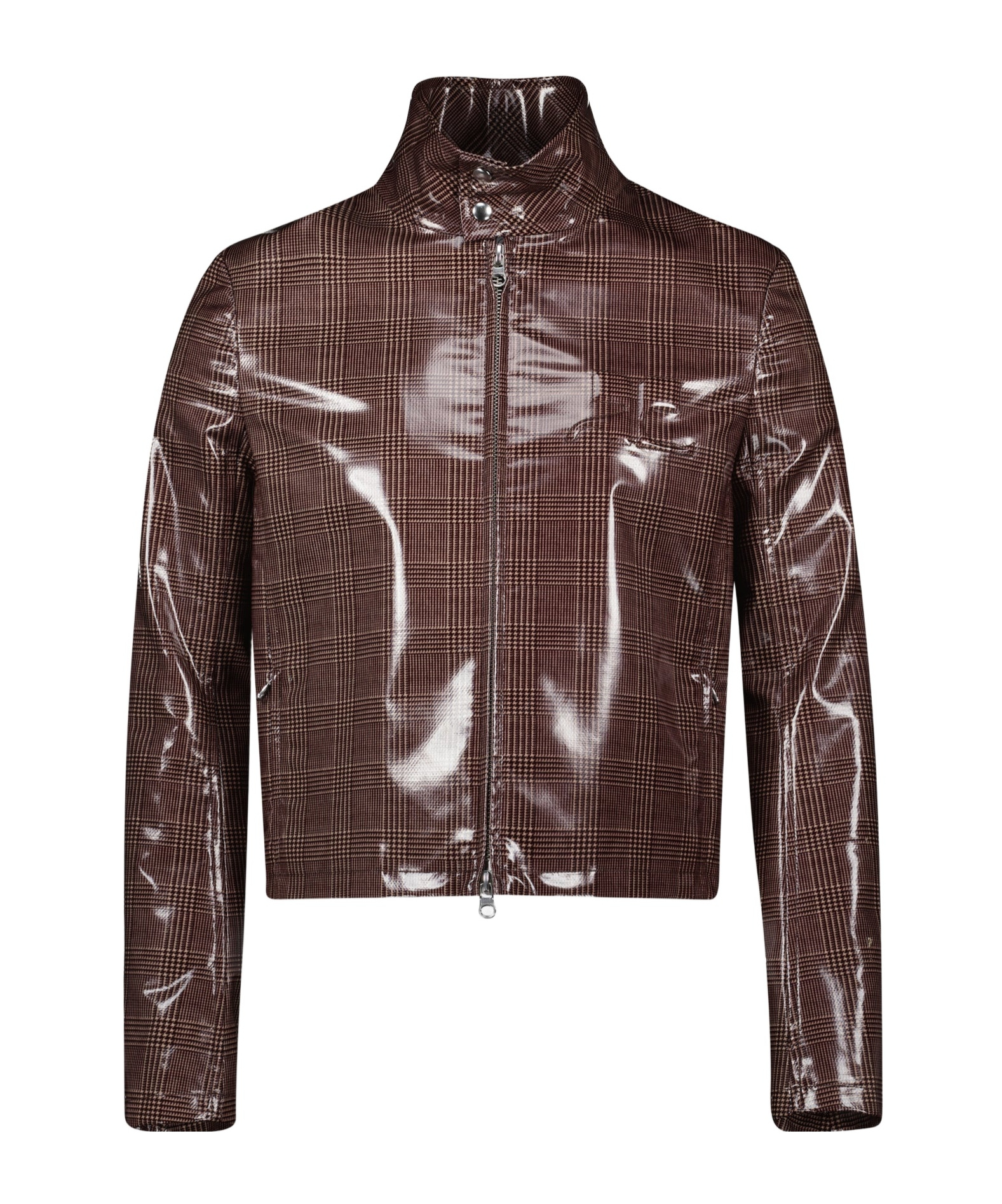 Courrèges Shaded-logo Patent Biker Jacket In Multicolor