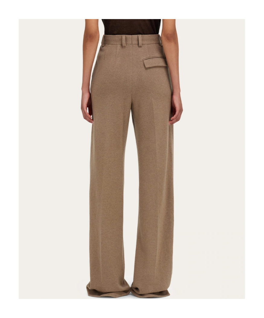 Ferragamo Pure Wool Tailored Trouser In Brown