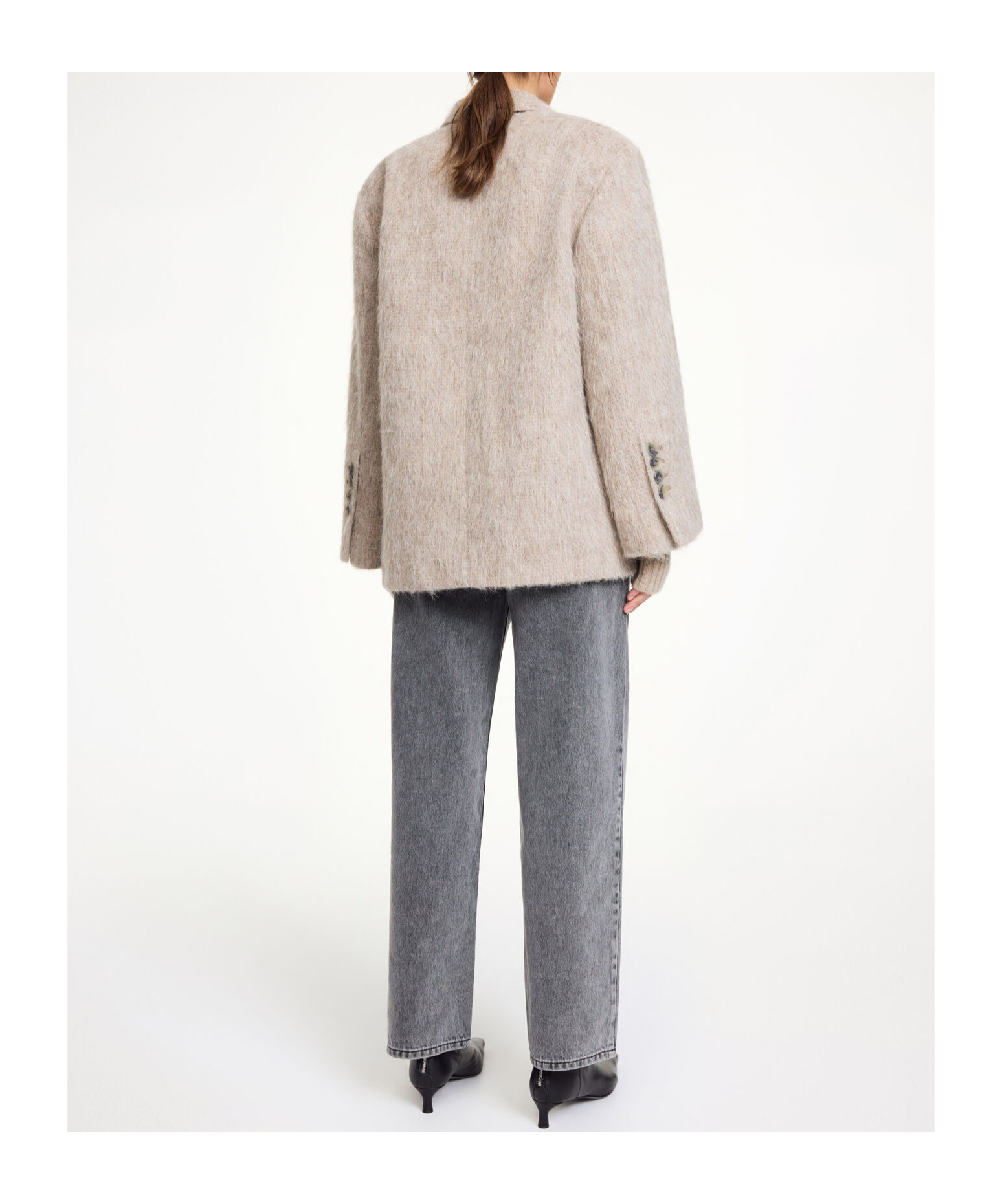 By Malene Birger Button-fastening Textured Jacket In Neutral