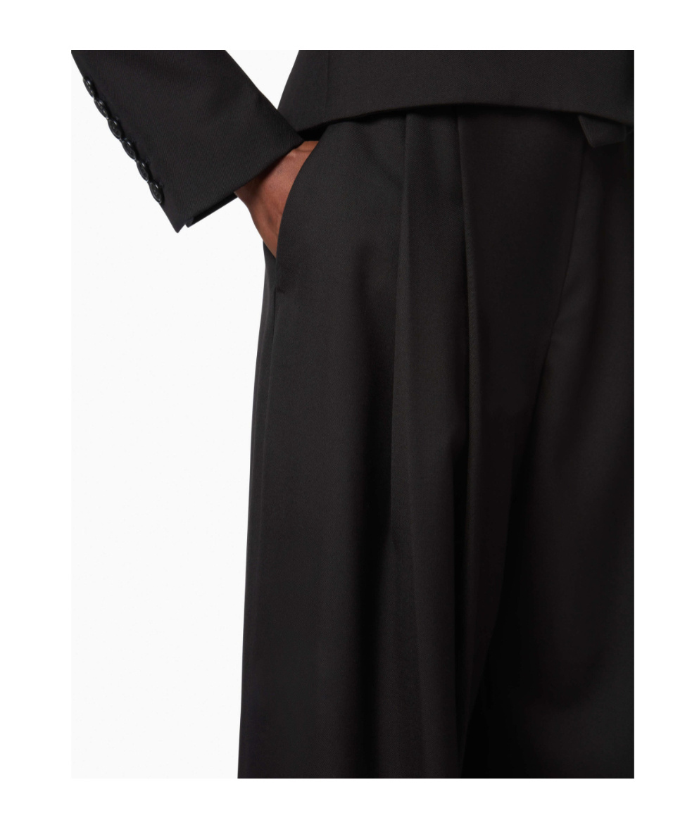 Nina Ricci Pleated Gabardine Trousers In Black